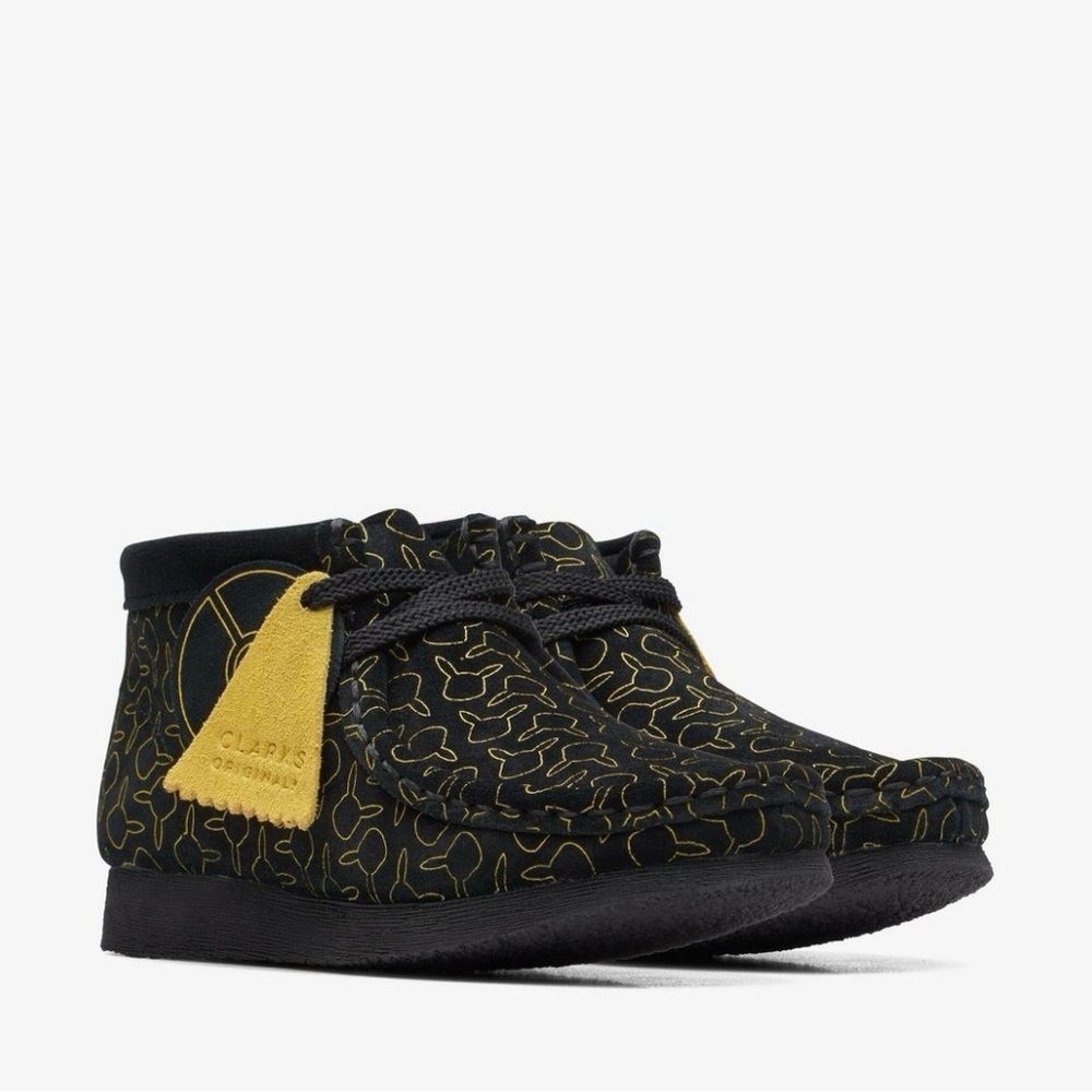 Clarks Pokemon Black and Yellow Moccasins with Textured Upper